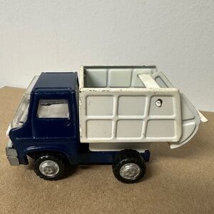 Vintage Marx Japan Sanitation Dump Truck Blue And White 1968